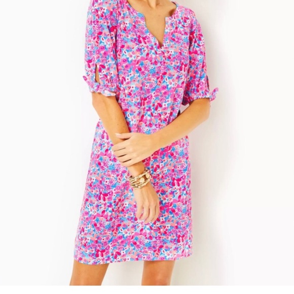 Lilly Pulitzer Easley T-Shirt Dress Aura Pink Baby Bloomer NWT In Package - Picture 2 of 10
